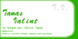 tamas valint business card